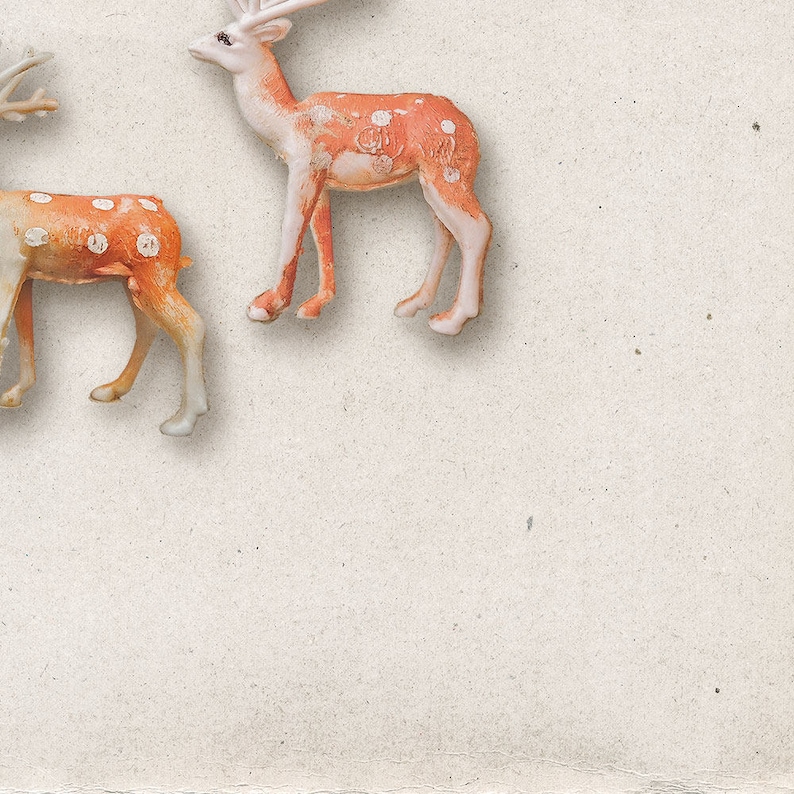 Commercial Use OK Animal Figures Outdoor Winter Christmas Deer Reindeer Forest Digital Scrapbooking Elements Woodland Toy Animals