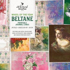 Cartes de journalisation imprimables Beltane, Roue de l'année, Project Life, Cadeau du 1er mai, Journal des indésirables