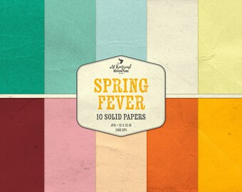 Cartulina de colores, Papel Spring Pack, Descarga instantánea, Papel digital, Texturas unicolor, Fondos de fiebre primaveral, Papeles de scrapbooking