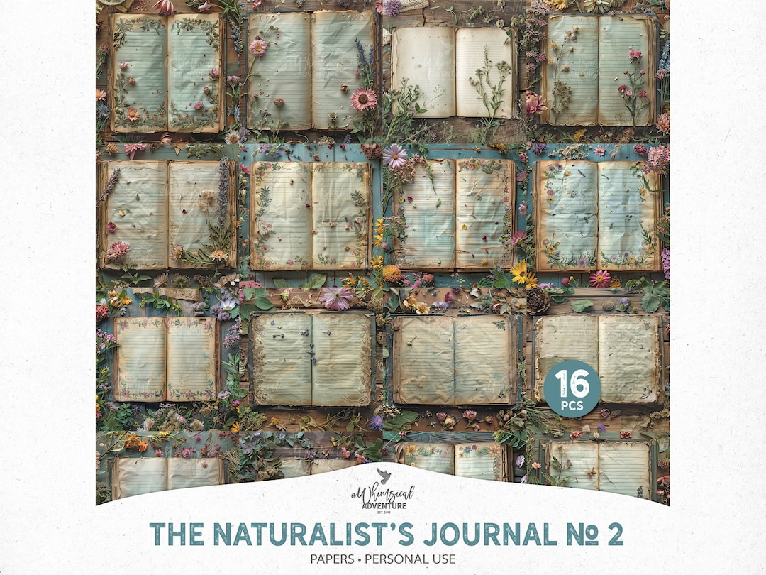 Rustic Field Journal Rustic Naturalist Botanical Digital Field Notes Junk Journal Pages ...