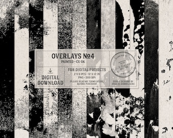 Transparent Digital Overlays, Scrapbook Textures, Painted Overlays, Dark Academia, Photoshop Clipart PNG, Digital Paper, Seamless Overlays