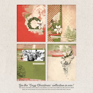 Layouts made with Shabby Solid Color Christmas Scrapbook Paper, Digital Download Red And Green Backgrounds