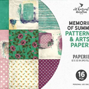Flores e folhas tropicais, pacote de papel digital, cores frutadas, estampas tropicais florais, download instantâneo, scrapbooking digital