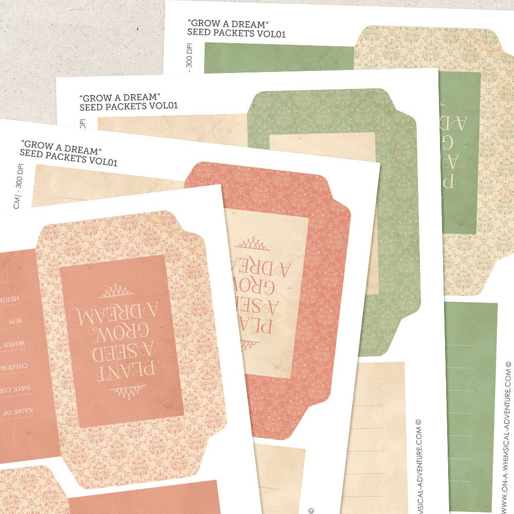 Seed Savers Printable Digital Collage Sheet Instant - Etsy