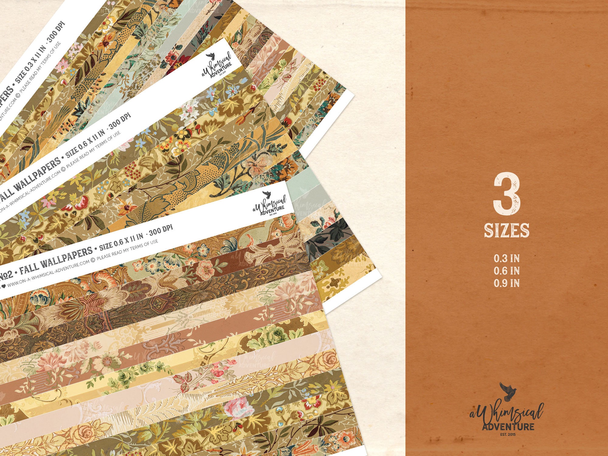 Digital Printable Fall Washi Tape Stickers Set, Instant Download ...