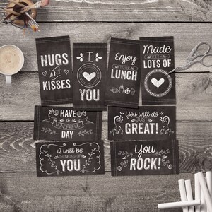 First Day Of School, Printable Chalkboard Tags, Motivational Quotes For Work, Lunchbox Notes, Instant Download, Digital Collage Sheet image 9
