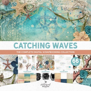 Conchas marinas, paquete de la mejor relación calidad-precio, boda en la playa, regalos para amantes de la playa, descarga instantánea, adornos digitales para álbumes de recortes, conchas y estrellas de mar