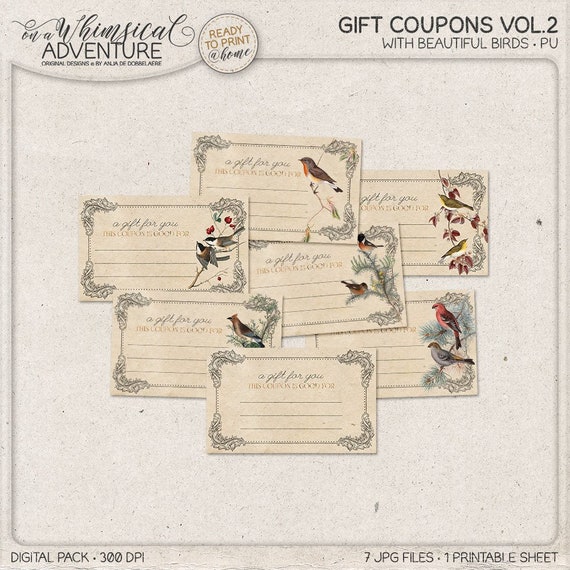 personalized gifts printable coupons coupon paper digital etsy
