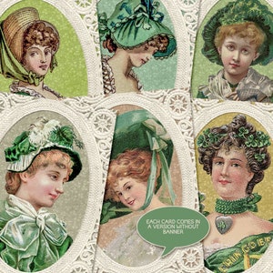 St Patricks Days Cards, Printable Irish Ephemera, Vintage Clover Embellishments, Luck Of The Irish, Shamrock Scrapbook, DIY Four Leaf Clover image 6