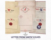 Printable Christmas Elf Stationery - Vintage North Pole Letterhead, Digital Download JPG, PDF & PNG