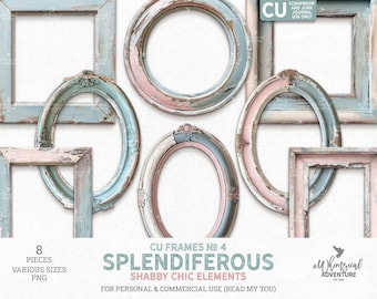 Shabby Chic Bilderrahmen aus Holz für Scrapbooking - kommerzielle Nutzung PNG Dateien (digitaler Download)