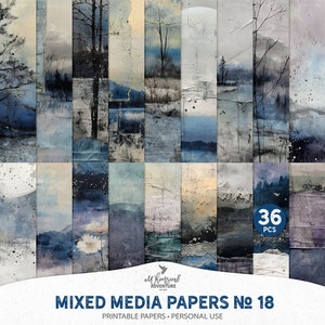 Grunge Imprimível Celestial Mídia Mista Paisagem Arte Colagem Scrapbook Papel, Download Digital Fundos Para Dormir E Sonho Diário Junk