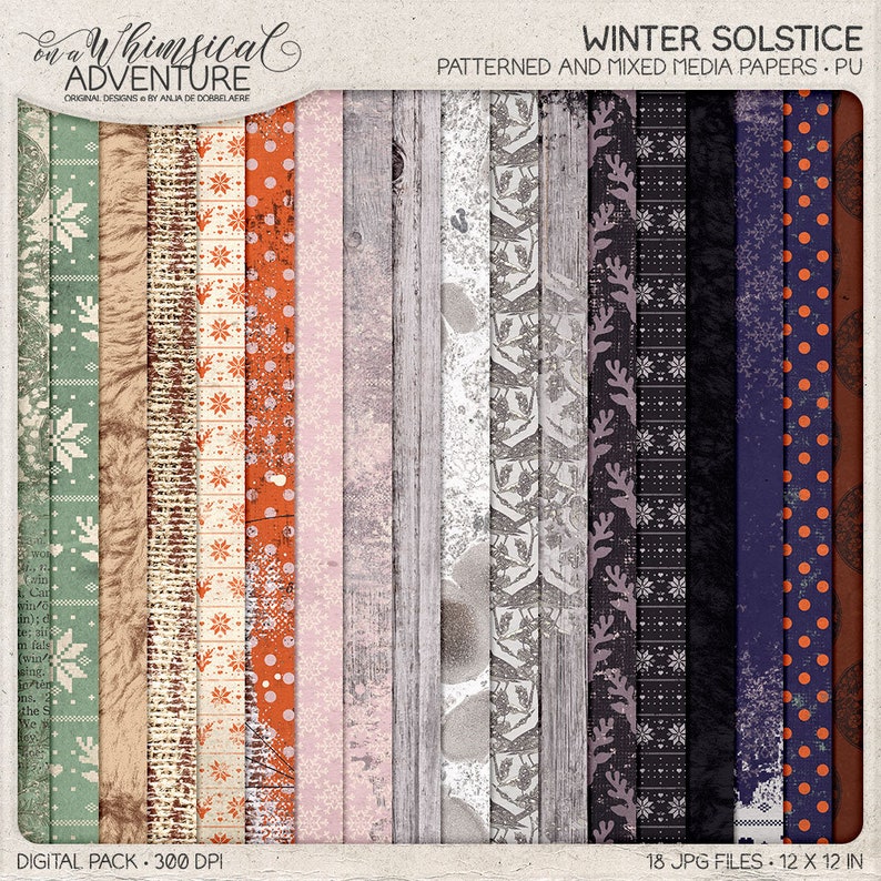 Winter Solstice Christmas Page Kit Winter Wonderland Nature Inspired Memory Book Ideas Rustic Christmas Scrapbook Yule Rituals