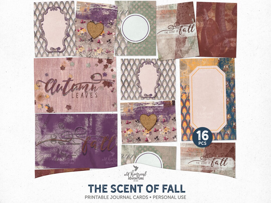 Printable Journal Cards for Scrapbook Pages, Fall Themed Digital ...