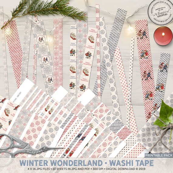 Christmas Washi Tape Printable Tape Set Instant Download | Etsy