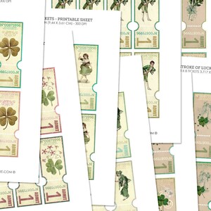 Saint Patrick Digital Coupons, Printable Lucky Little Clovers, Irish Ephemera, St Patrick Journal Craft, Luck Of Irish, Shamrock Scrapbook image 5