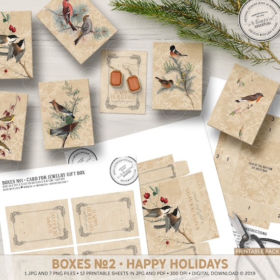 Holiday Gift Box, Printable Gift Box, Instant Download , Christmas Gift Box, Holiday Gift Idea For Her, Christmas Wrapping, Box Template