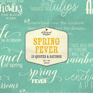 Inspirational Quotes, Spring Themed, Word Art For Digital Scrapbooking, Photoshop Brush Set, Instant Download