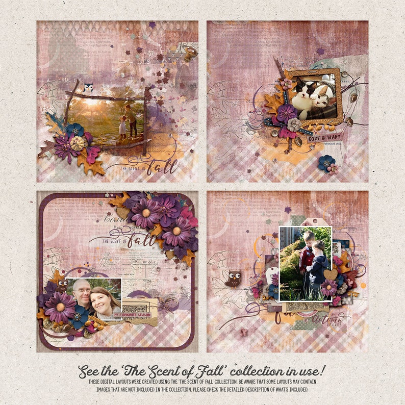 The Scent Of Fall Autumn Decor Scrapbook Elements PNG Clipart, Instant Download Mixed Media Art Digital Paint And Ephemera image 2