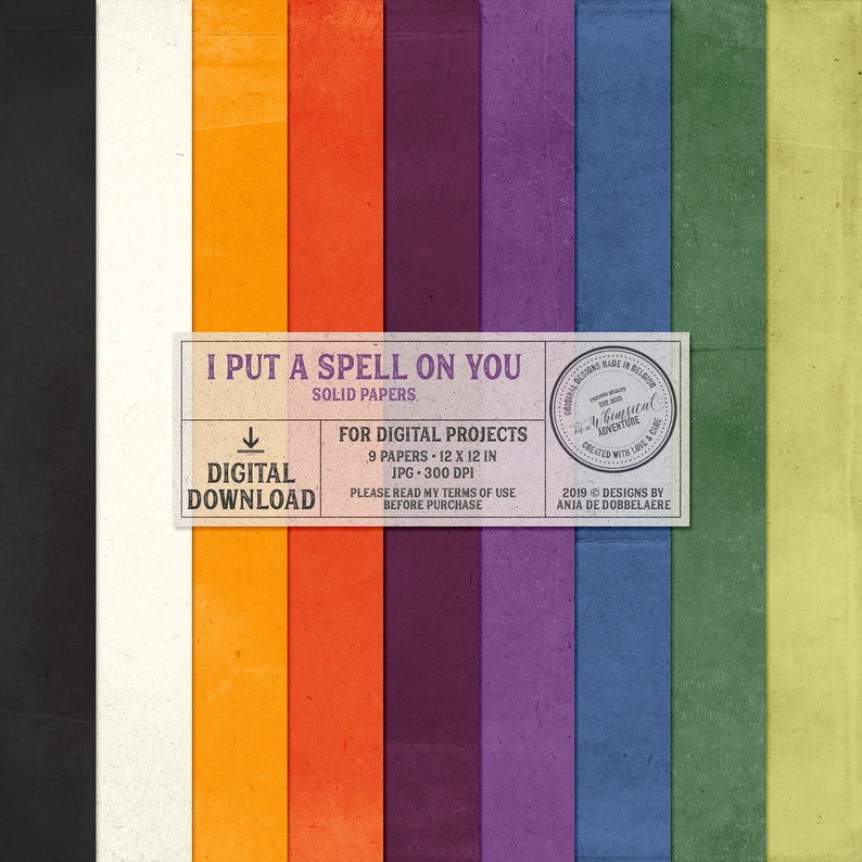 Solid Color Scrapbook Paper Halloween Digital Backgrounds I Etsy