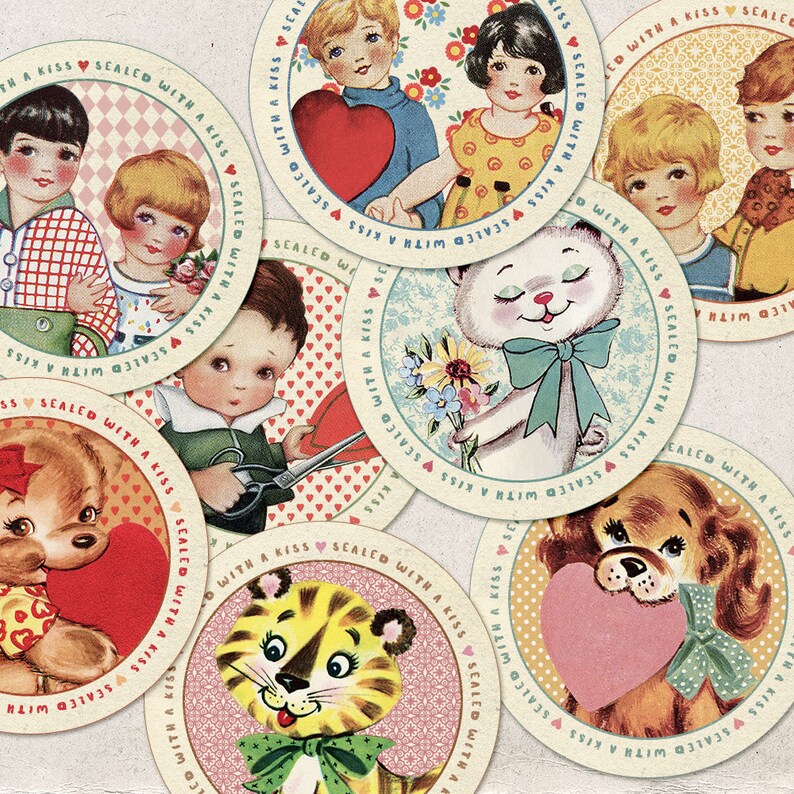 cute valentine ideas envelope sticker seals printable etsy