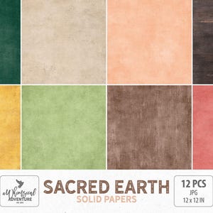 Papeles sólidos desgastados con temática de la naturaleza de la Tierra Sagrada, archivos JPG, fondos de cartón para álbumes de recortes de bosques de descarga digital