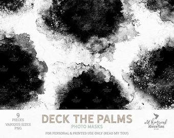 Boże Narodzenie na plaży – maski wycinane w stylu PNG – przezroczyste nakładki na ramki do zdjęć w stylu grunge (pobieranie cyfrowe)