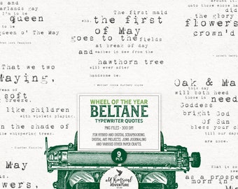 Beltane Blessings, Wheel Of The Year, Typewriter Poems, Inspirational Quotes, Instant Download