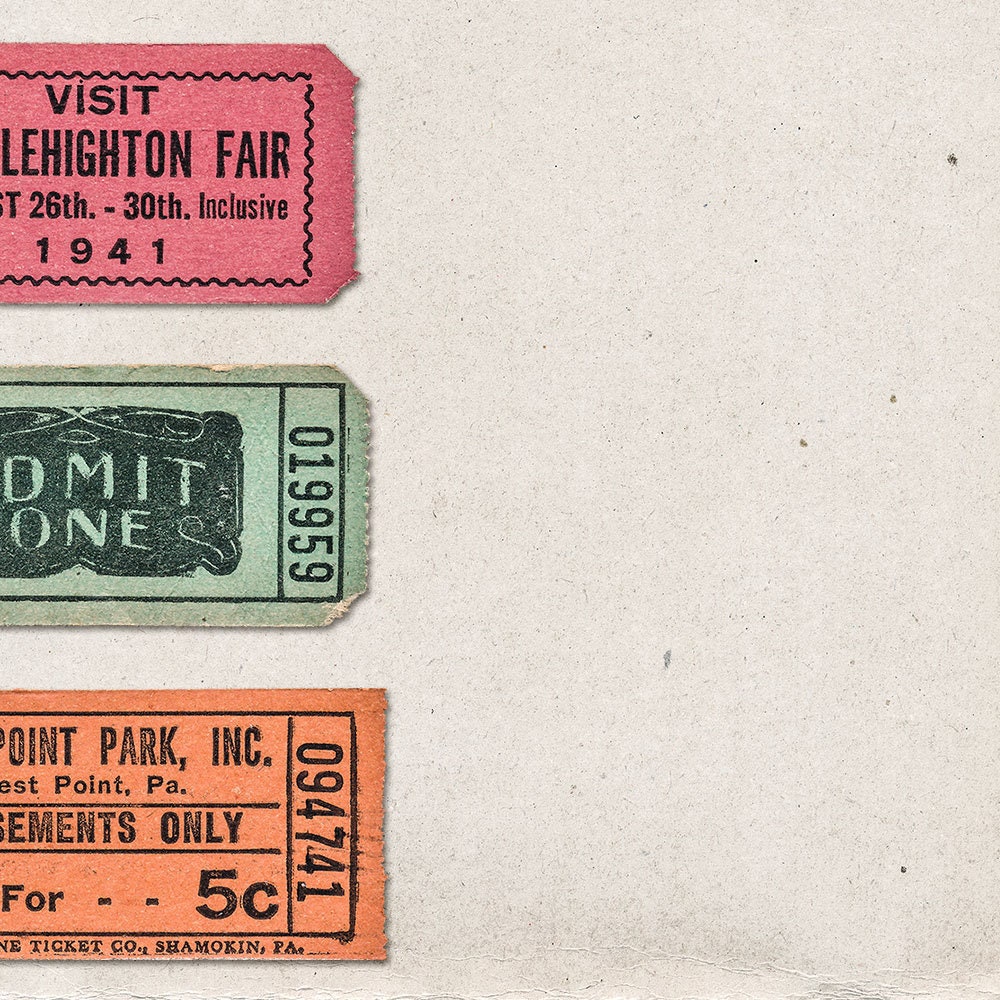 Printable Vintage Tickets, Instant Download, Commercial Use
