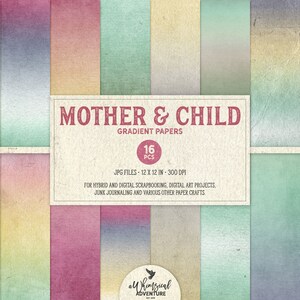 Livre Souvenirs de bébé, Papier numérique ombré, Papiers de couleurs dégradées, Journal de grossesse, Nouveau-né fille, Chambre de bébé, Shower de bébé, Photos de nouveau-né