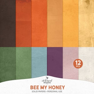 Bee My Honey, papier numérique, cadeau pour apiculteur, sauvez les abeilles, téléchargement immédiat, papier kraft 12 x 12, couleurs unies