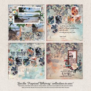 K&ouml;nnte beinhalten: Ein digitales Scrapbook-Layout mit einer Collage aus Bildern und Text. Das Layout hat einen blau-wei&szlig;en Hintergrund mit einer Vielzahl von Bildern, darunter ein See, V&ouml;gel, Blumen und eine Frau. Der Text enth&auml;lt Zitate &uuml;ber Natur und Fr&uuml;hling.