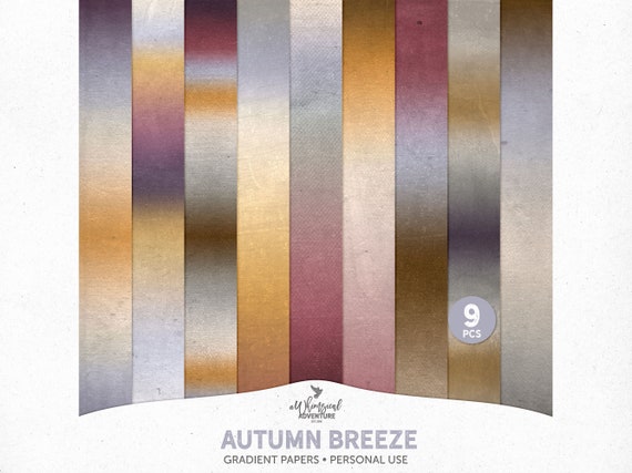 Ombre Colors, Scrapbook Paper, 12x12 Paper Pack, Fall Colors, Digital Scrapbooking, Paper Crafts, Gradient Background, Instant Download