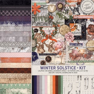 Kerstpaginakit, herinneringsboekideeën, rustiek kerstplakboek, op de natuur geïnspireerd, winterzonnewende, kerstfeestrituelen, winterwonderland