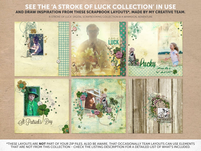 Pocket Cards Printing, Project Life Journal Cards, 3x4, 4x6, St Patty, St Patrick's Day Paper Crafts, Digital Collage Sheet, Lucky Clover image 3