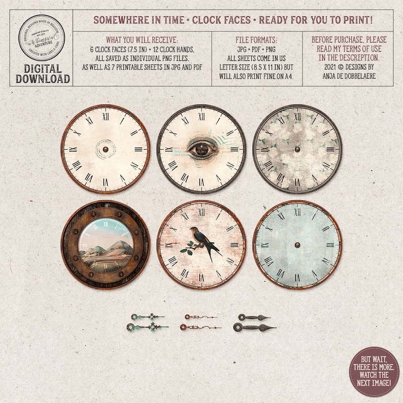 Clock Faces Kit Steampunk Clock Faces Printable DIY Clocks Etsy
