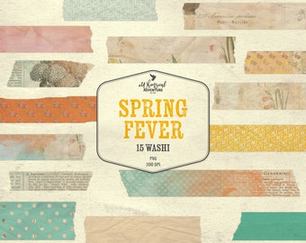 Washi Tape, Digital Scrapbooking, Instant Download, Shabby Chic, Spring Decor, Decorative Tape