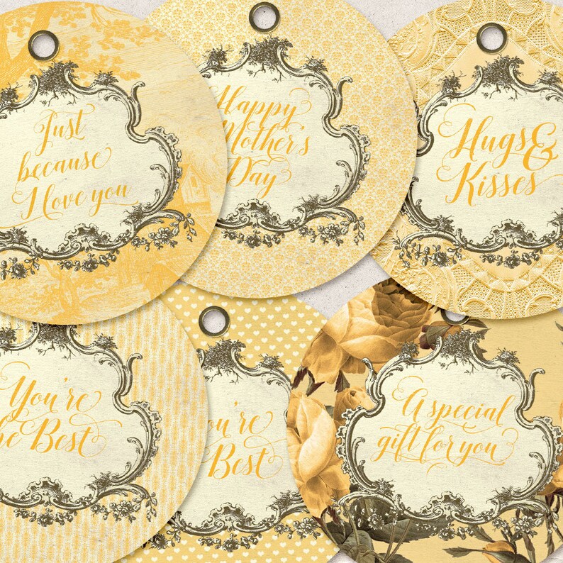Printable Circular Tags Gift Idea For Mom Happy Mother's image 2