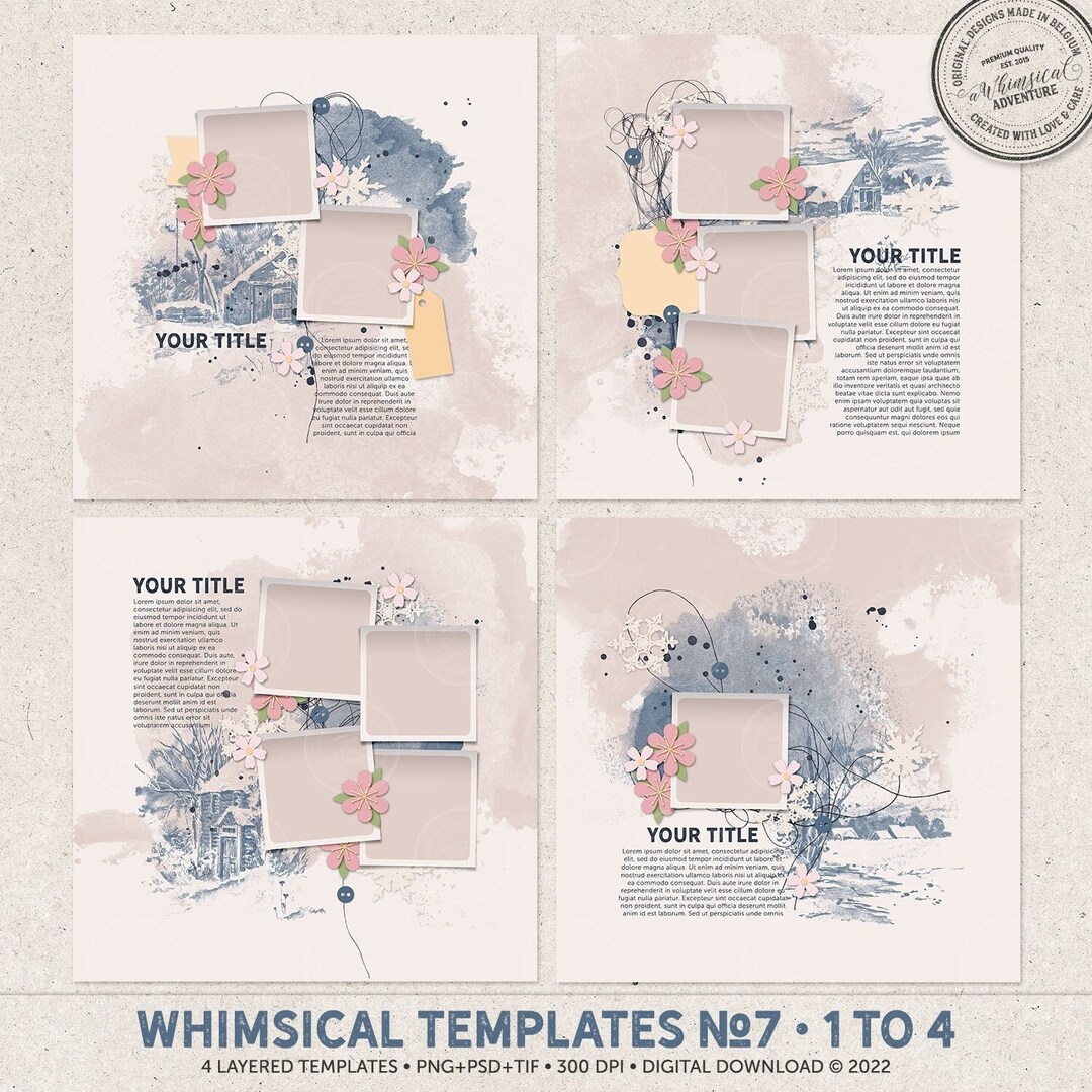 Scrapbook Digital Collage Digital Storyboard Template Etsy