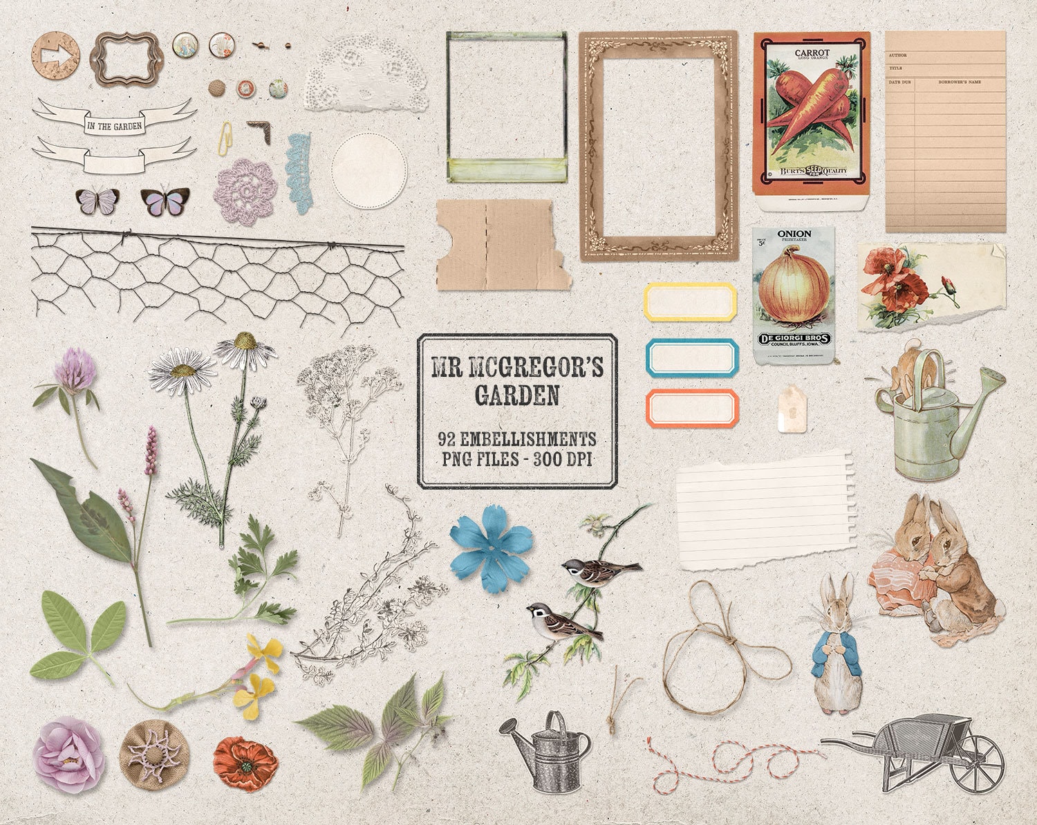 Mr Mcgregor's Garden Scrapbook Embellishments Peter - Etsy