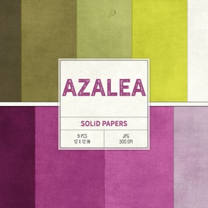 Azalee digitale Papiere, Solid Color Card Stock, Instant Download, Geschenk für Frauen, rosa und grün