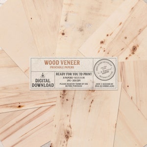 Feuilles de placage de bois pour l'impression, Papier bois format lettre, Papier numérique bois, Imprimable, Texture en bois véritable, Téléchargement immédiat, Bois vierge