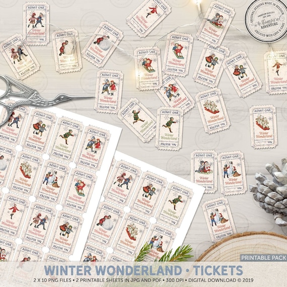 printable tickets for events admit one template winter party etsy