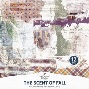 Herfst illustraties, herfst, digitaal plakboek, direct downloaden, digitale transfers, vintage paddestoel, bos, kunstjournaal, geschilderde elementen