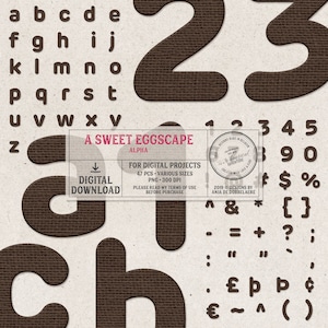 ABC Alphabet, Happy Easter, Alphabet Clipart, Digital Download, Burlap Fabric, Letters, Numbers, Symbols And Punctuation, Scrapbook Supplies