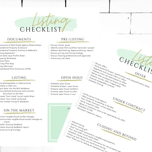 Transaction Coordinator Checklist Real Estate Listing Etsy