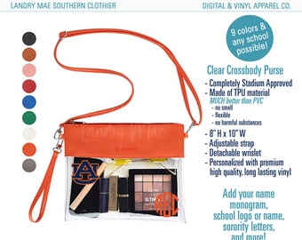 stadium purse from upcycled jeans Stadium Wallet w RFID blocker card pocket /& crossbody strap clutch Game Day purse regulation size
