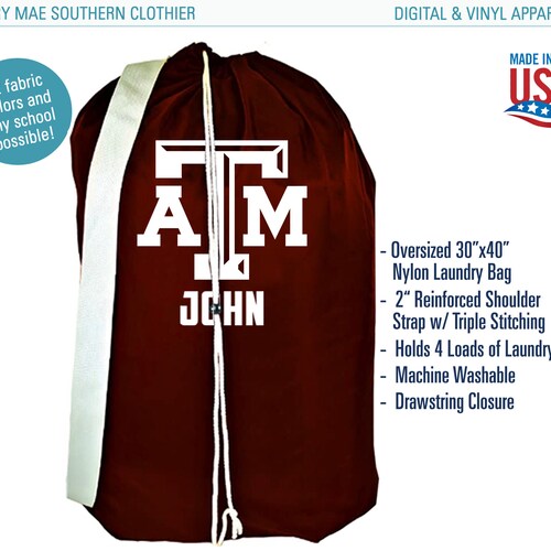 College Laundry Bags / Personalized Senior Gift / Collegiate Etsy