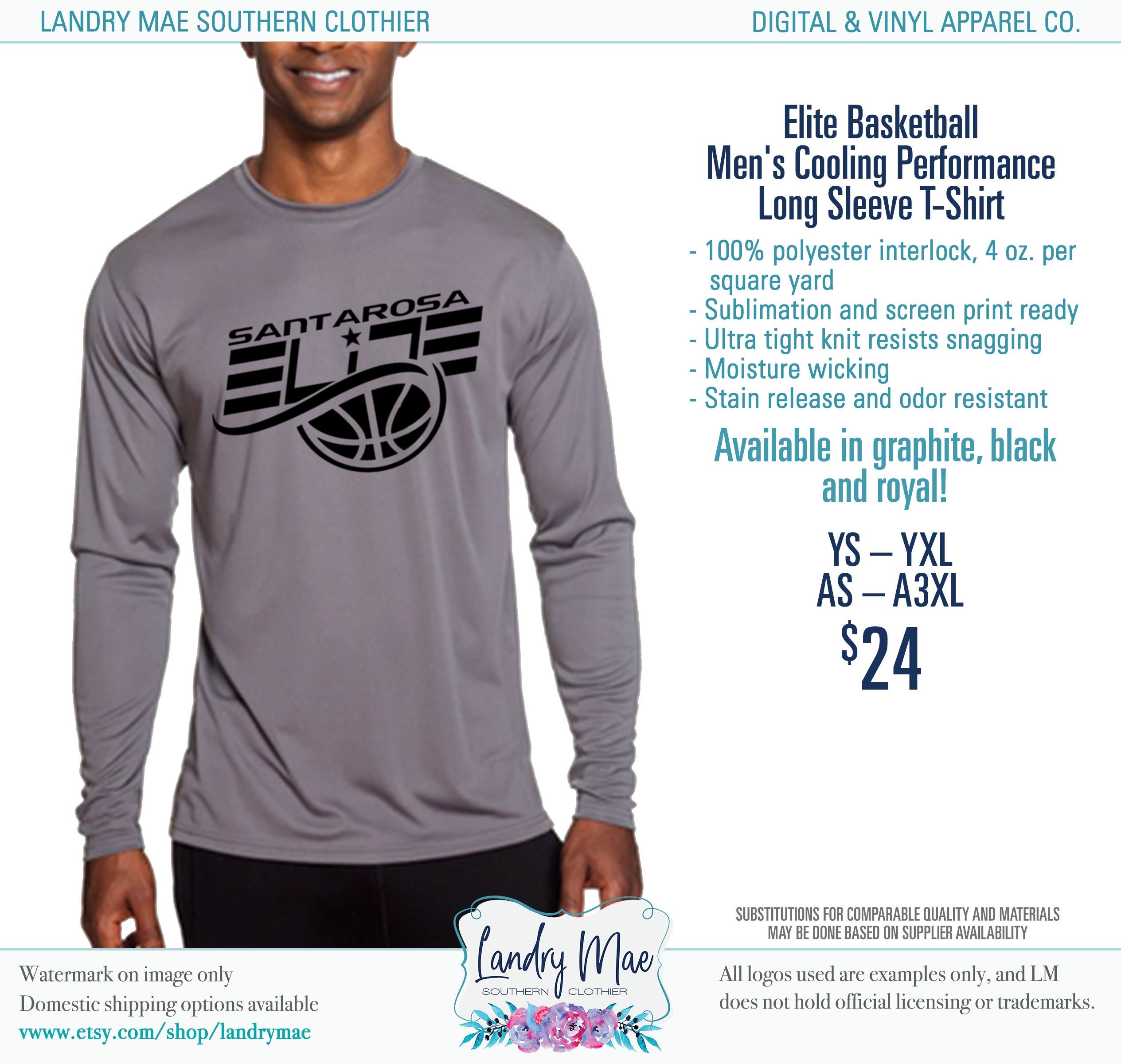 Elite Grey Cooling Performance Long Sleeve Tee 