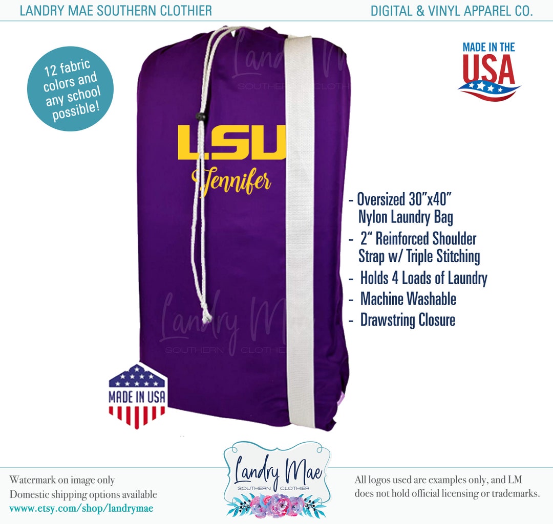 Collegiate Laundry Bags / Personalized Senior Gift / College Student
